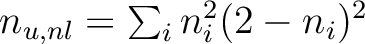 $n_{u,nl}=\sum_i n_i^2(2-n_i)^2$